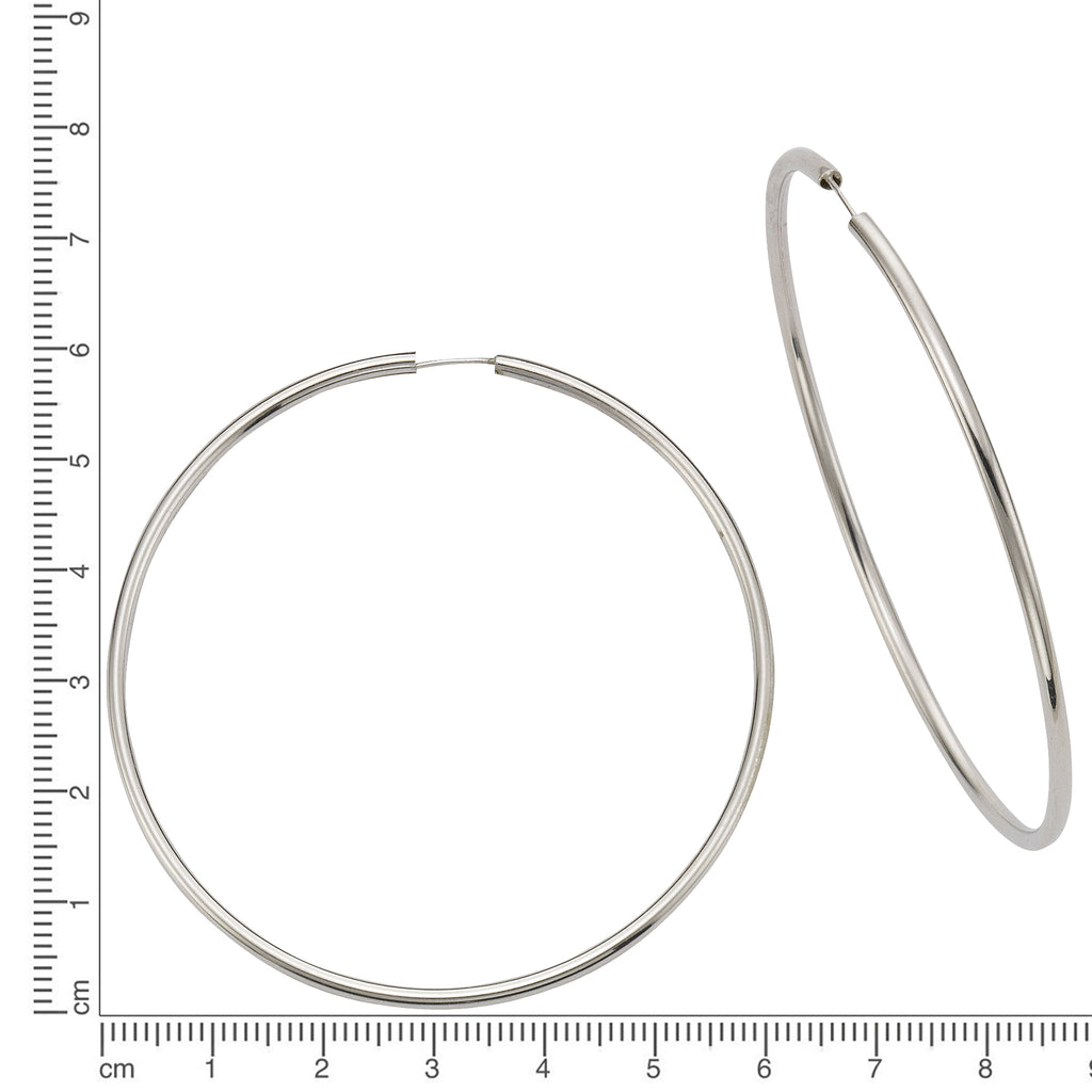 Creolen 925 Silber rhodiniert 6,0cm
