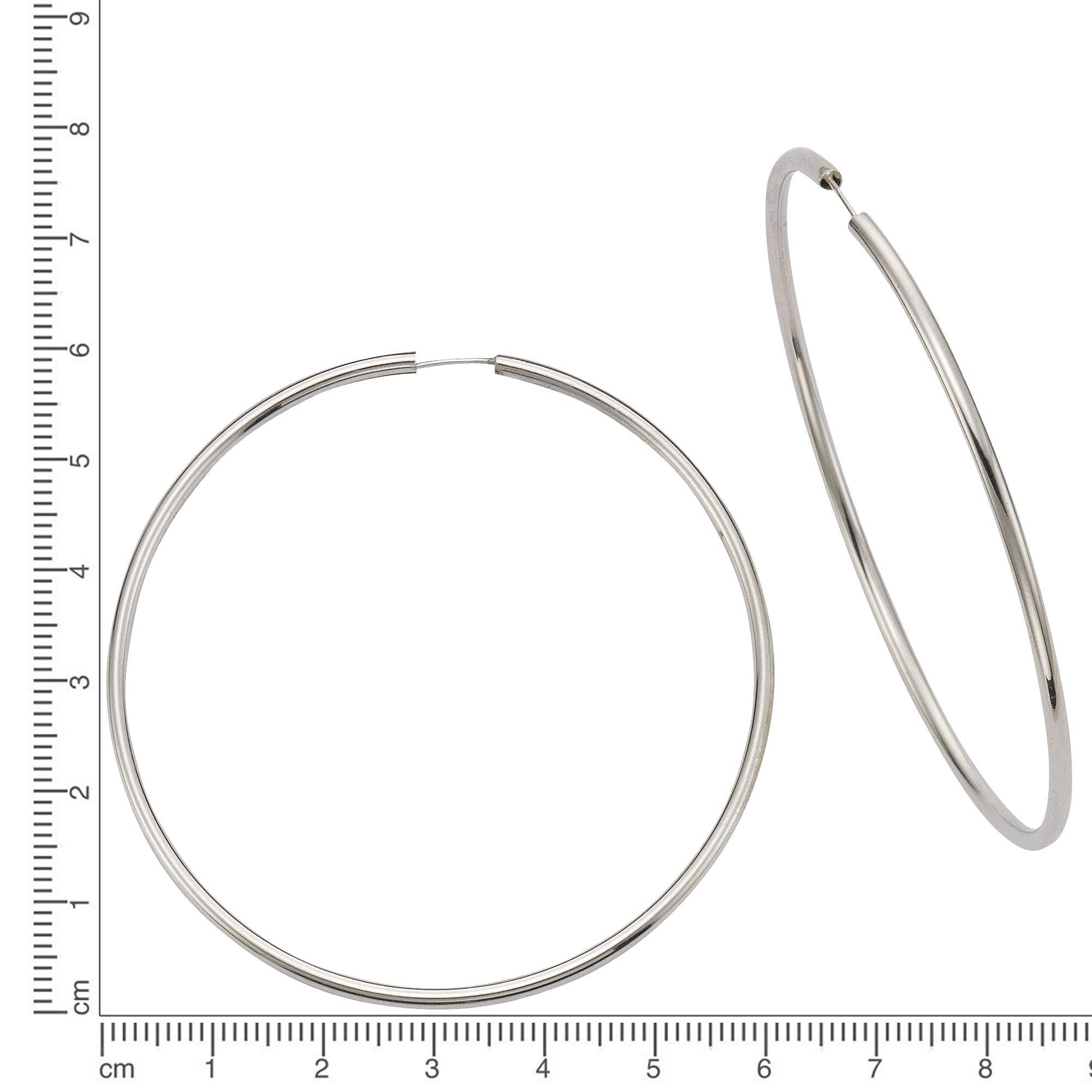 Creolen 925 Silber rhodiniert 6,0cm