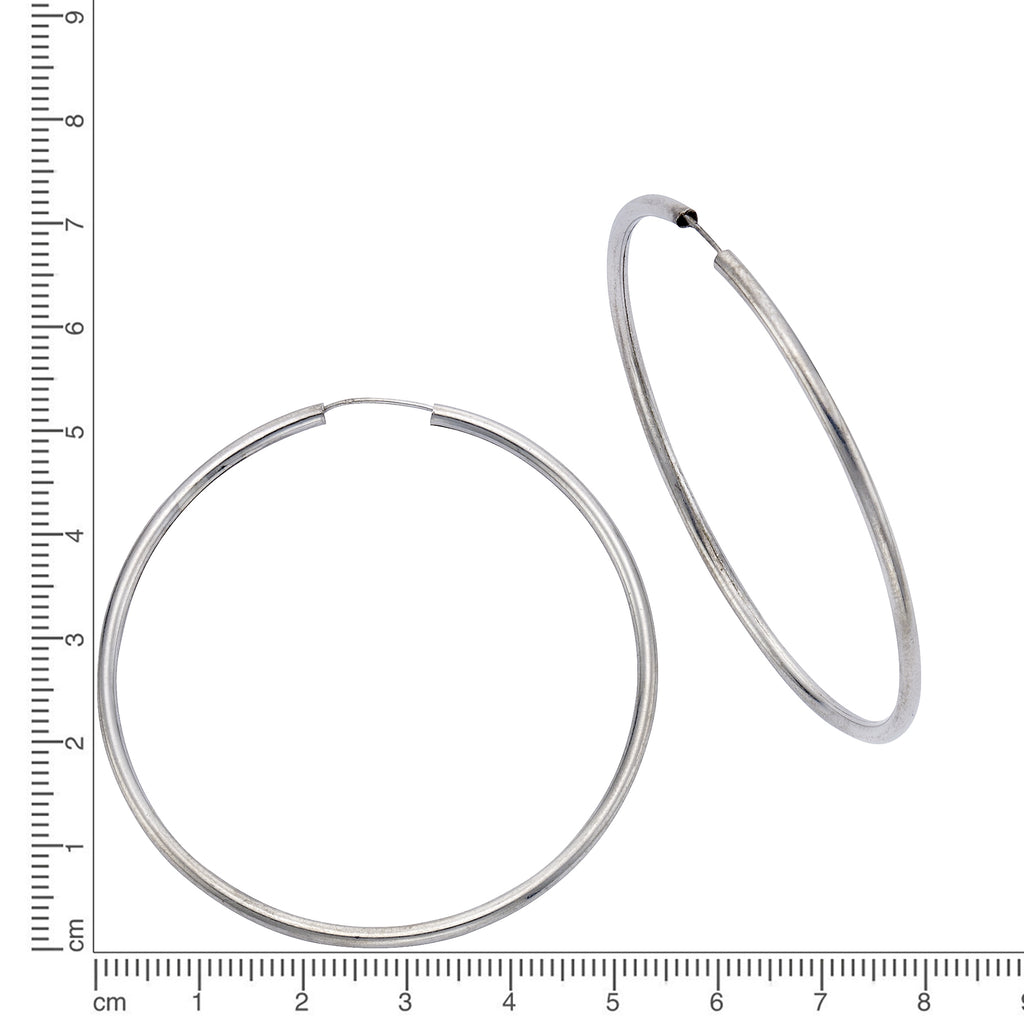 Creolen 925 Silber rhodiniert 5,0cm