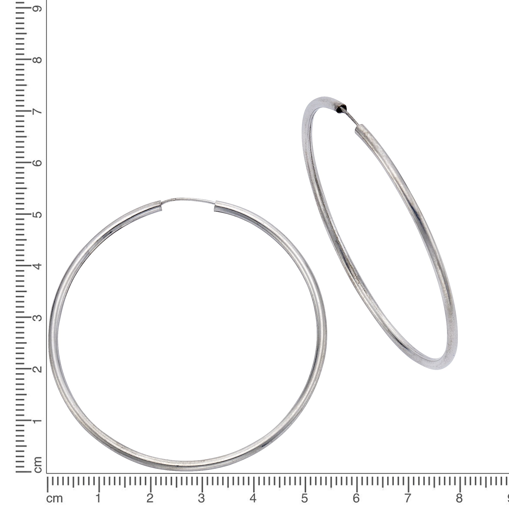 Creolen 925 Silber rhodiniert 5,0cm