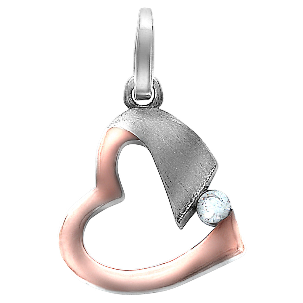 Anhänger 925 Silber zweifarbig mit Zirkonia