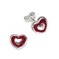 Ohrstecker 925 Sterling Silber Herz Kristall
