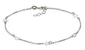 Fusskette 925 Sterling Silber Motiv Sterne Mond