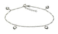 Fusskette 925 Silber mit Herz Motiv