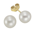 Ohrstecker 333 Gold Perlen weiß 7-7,5mm