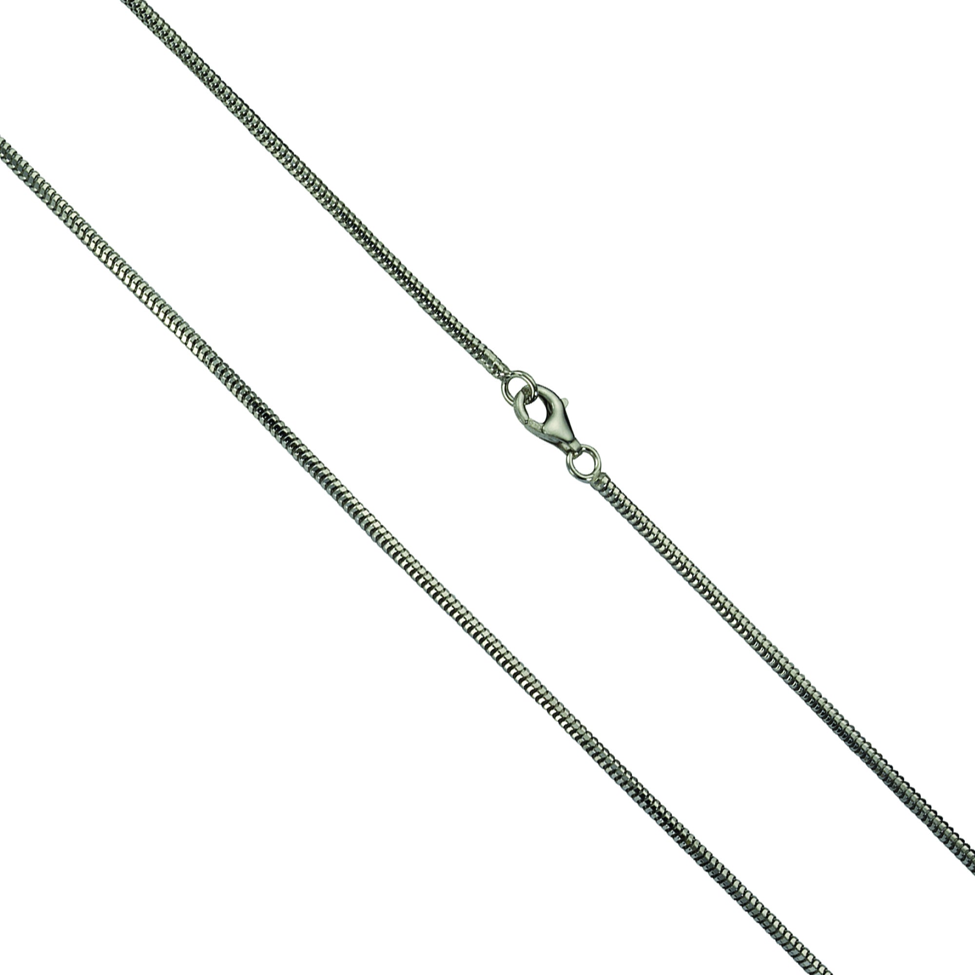 Collier 925/- Silber rhod. Schlangenk. diamantiert
