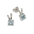 Ohrringe Silber 925 rhodiniert mit 2x Blautopas (beh.) 6 mm