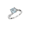 Ring Silber 925 rhodiniert mit Blautopas (beh.) 7 mm