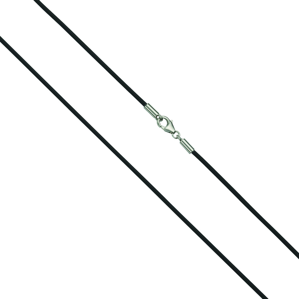 Collier 925/- Sterling Silber rhod. Kautschuk 50cm