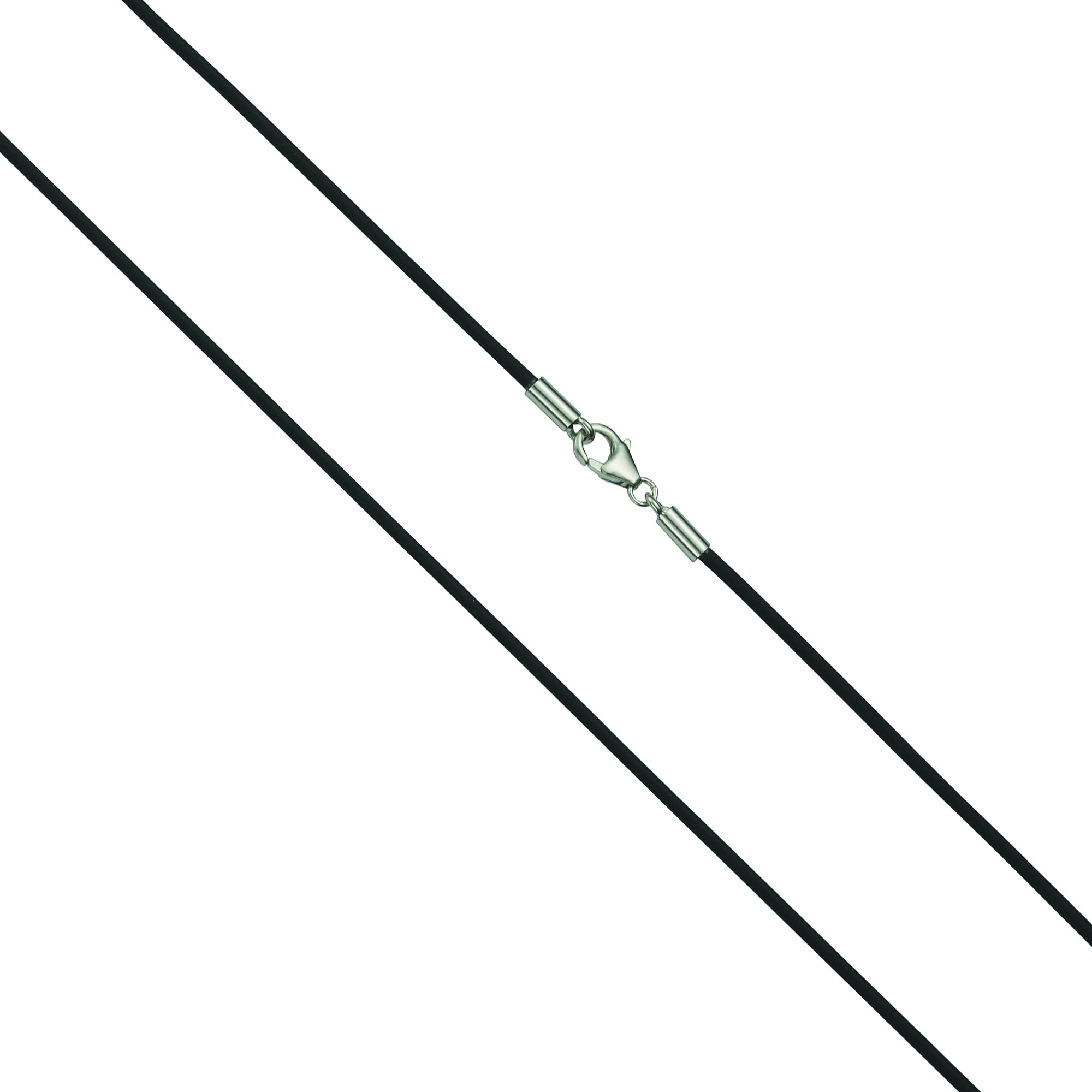 Collier 925/- Sterling Silber rhod. Kautschuk 50cm