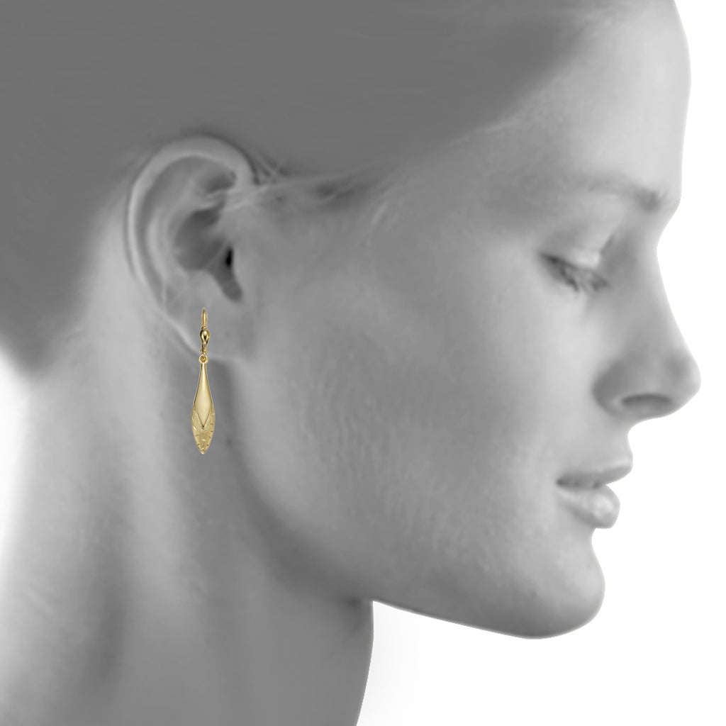Ohrringe 375 Gold glanz matt diamantiert