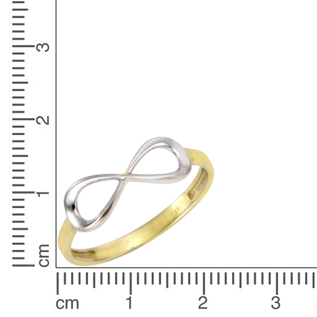 Ring Gold 375 zweifarbig mit Unendlichkeits-Motiv