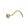 Nasenstecker 2,5 mm Spirale mit Zirkonia rund weiß 9Kt GOLD