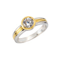 Ring 925 Sterling Silber zweifarbig Zirkonia