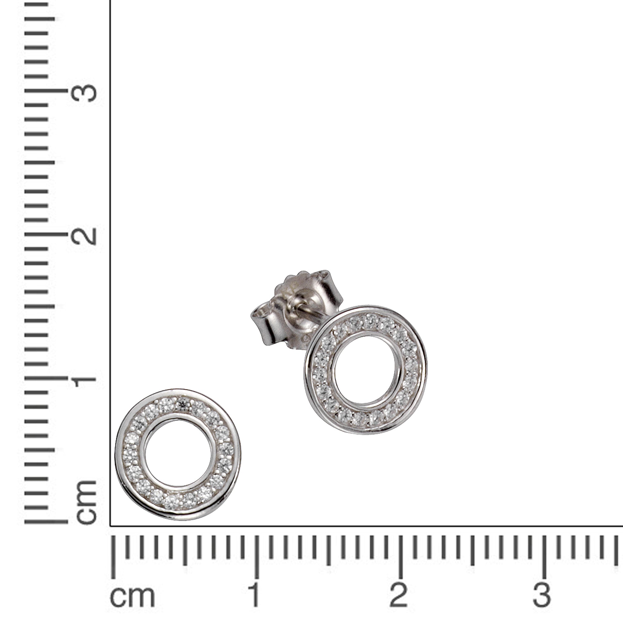 Ohrstecker 925 Silber rhodiniert Zirkonia