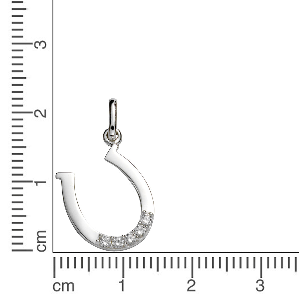 Anhänger 925 Silber Hufeisen mit Zirkonia
