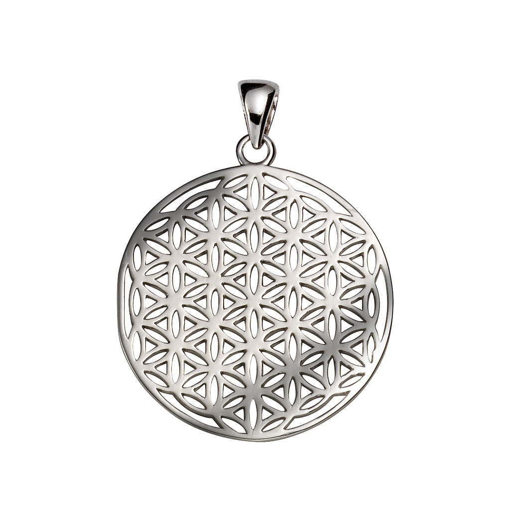 Anhänger 925 Sterling Silber rhodiniert Blume des Lebens