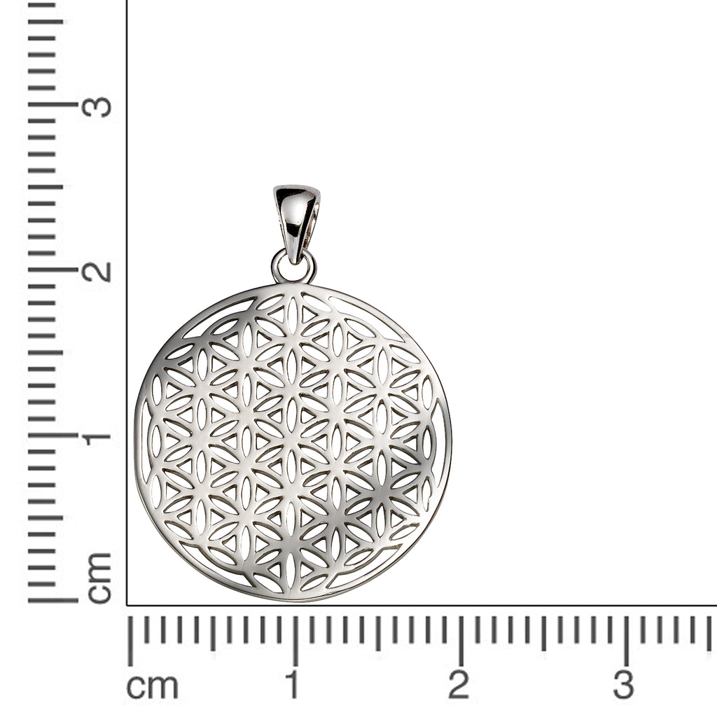 Anhänger 925 Sterling Silber rhodiniert Blume des Lebens