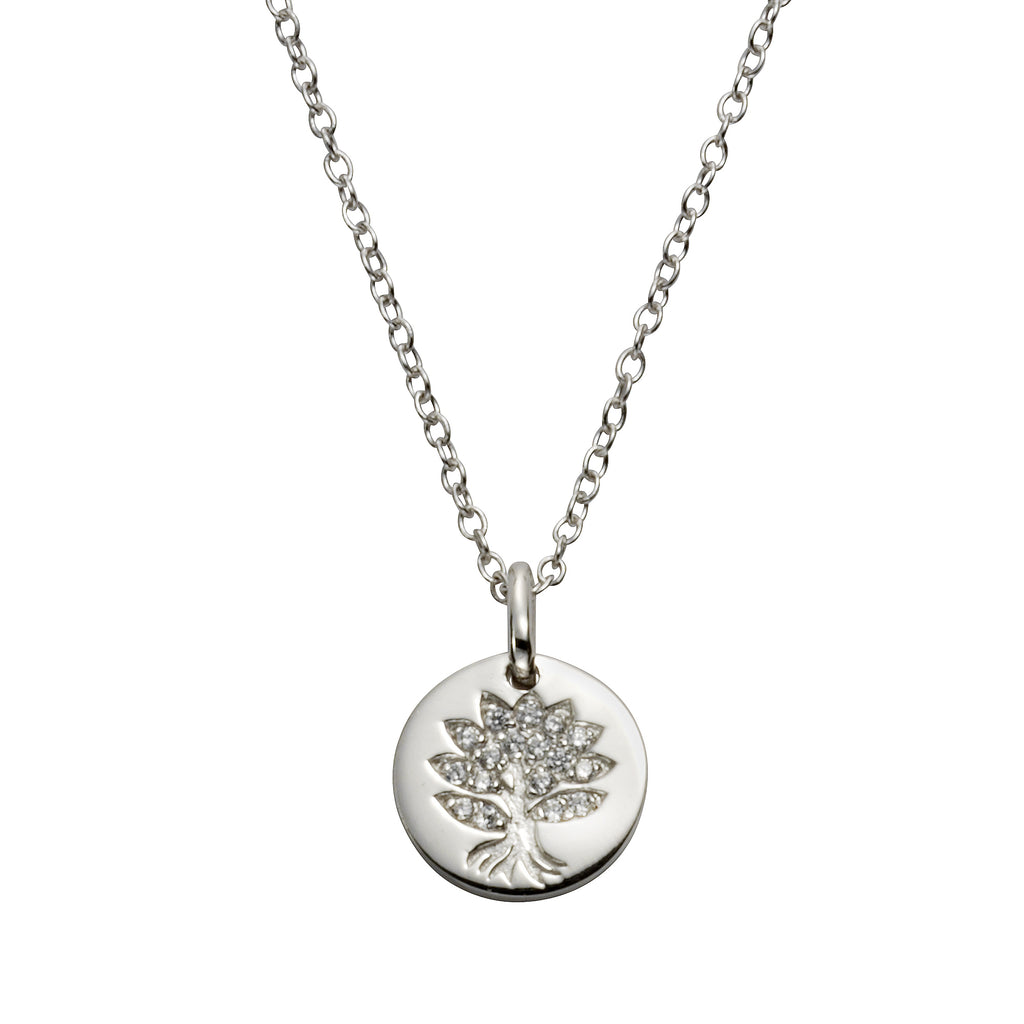 Anhänger mit Kette 925 Sterling Silber rhodiniert Lebensbaum