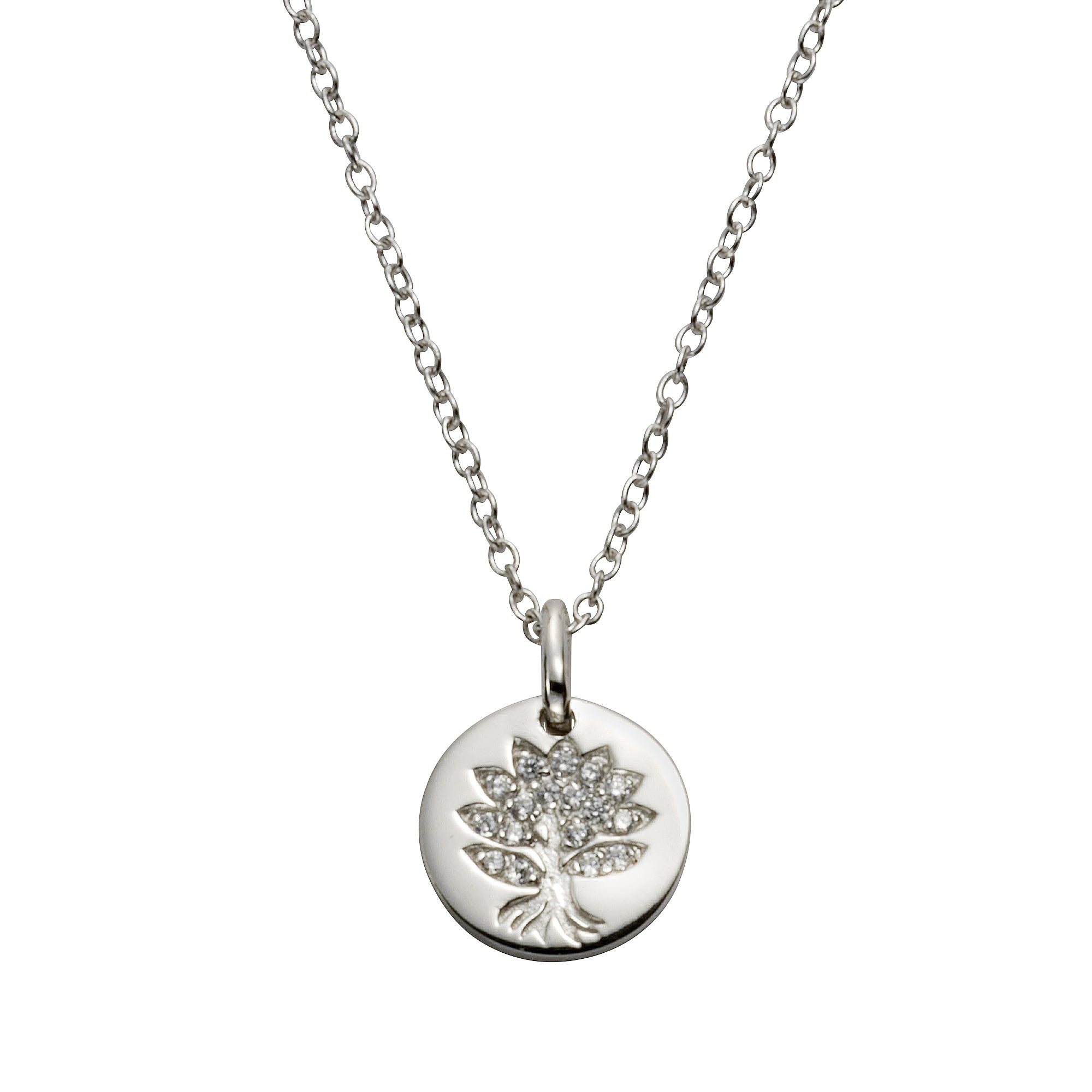 Anhänger mit Kette 925 Sterling Silber rhodiniert Lebensbaum