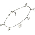 Fußkette 925 Sterling Silber rhodiniert maritime Motive