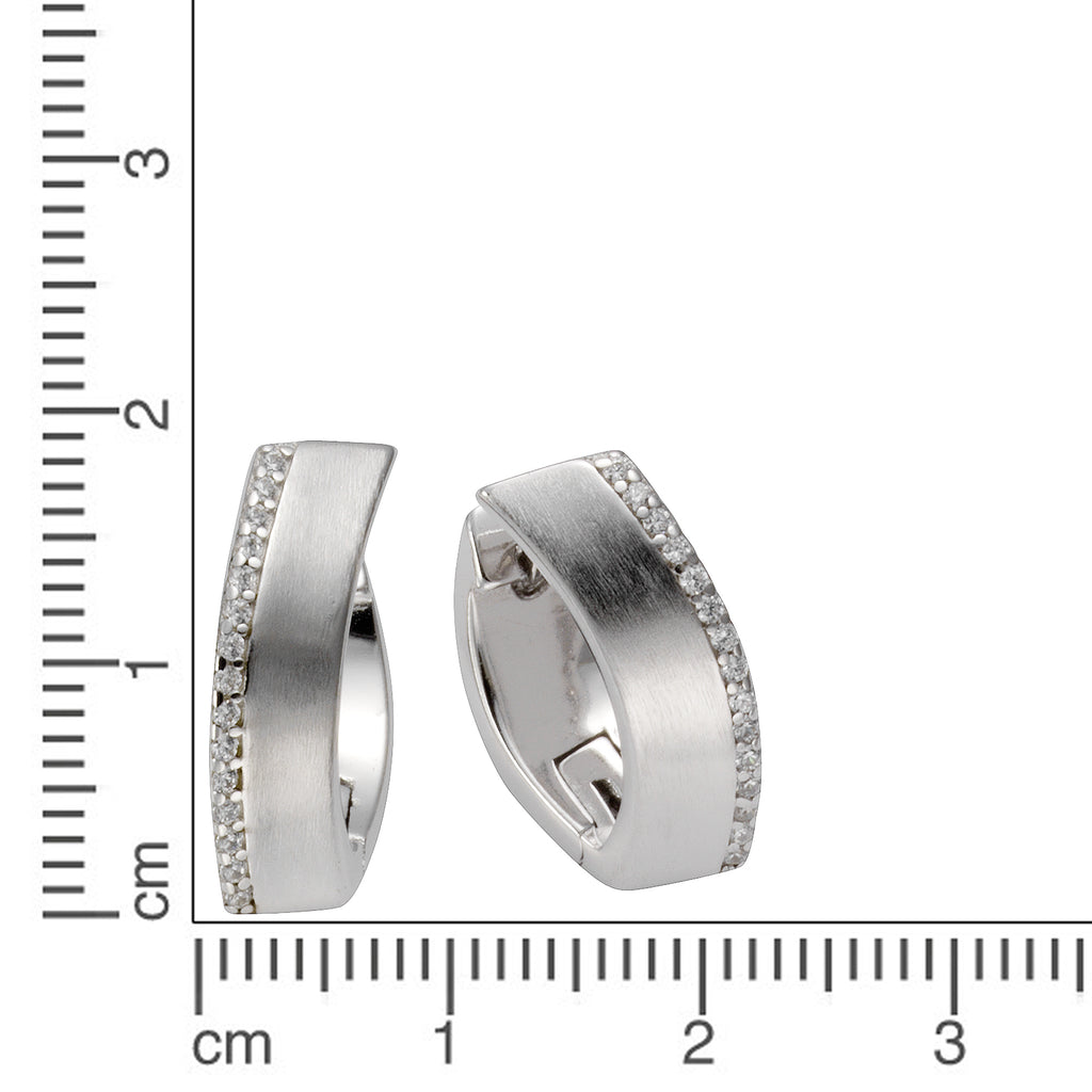 Klappcreolen 925 Silber rhodiniert mit Zirkonia