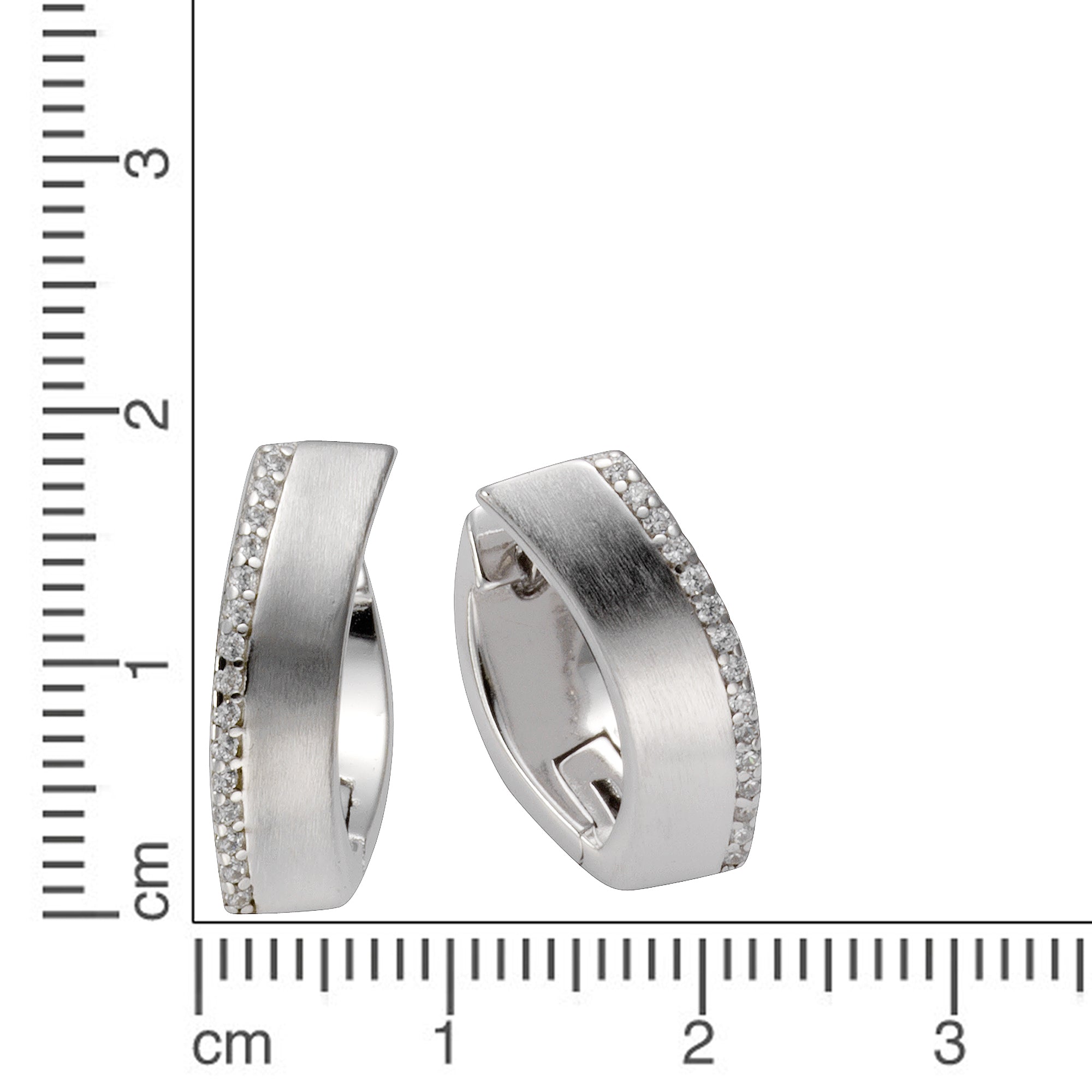 Klappcreolen 925 Silber rhodiniert mit Zirkonia