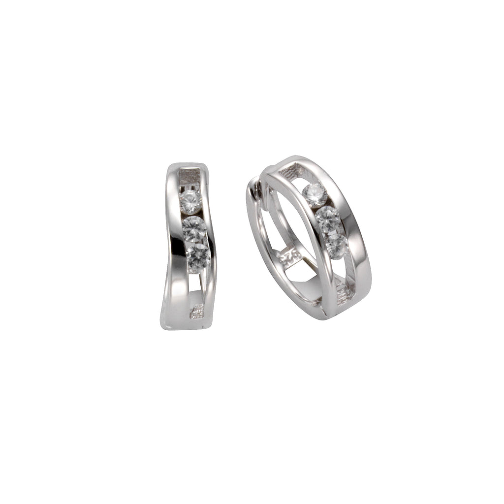 Klappcreolen 925 Silber Zirkonia