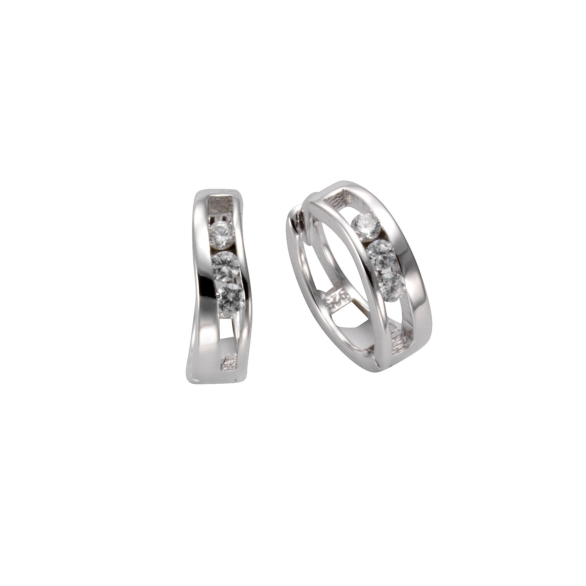 Klappcreolen 925 Silber Zirkonia