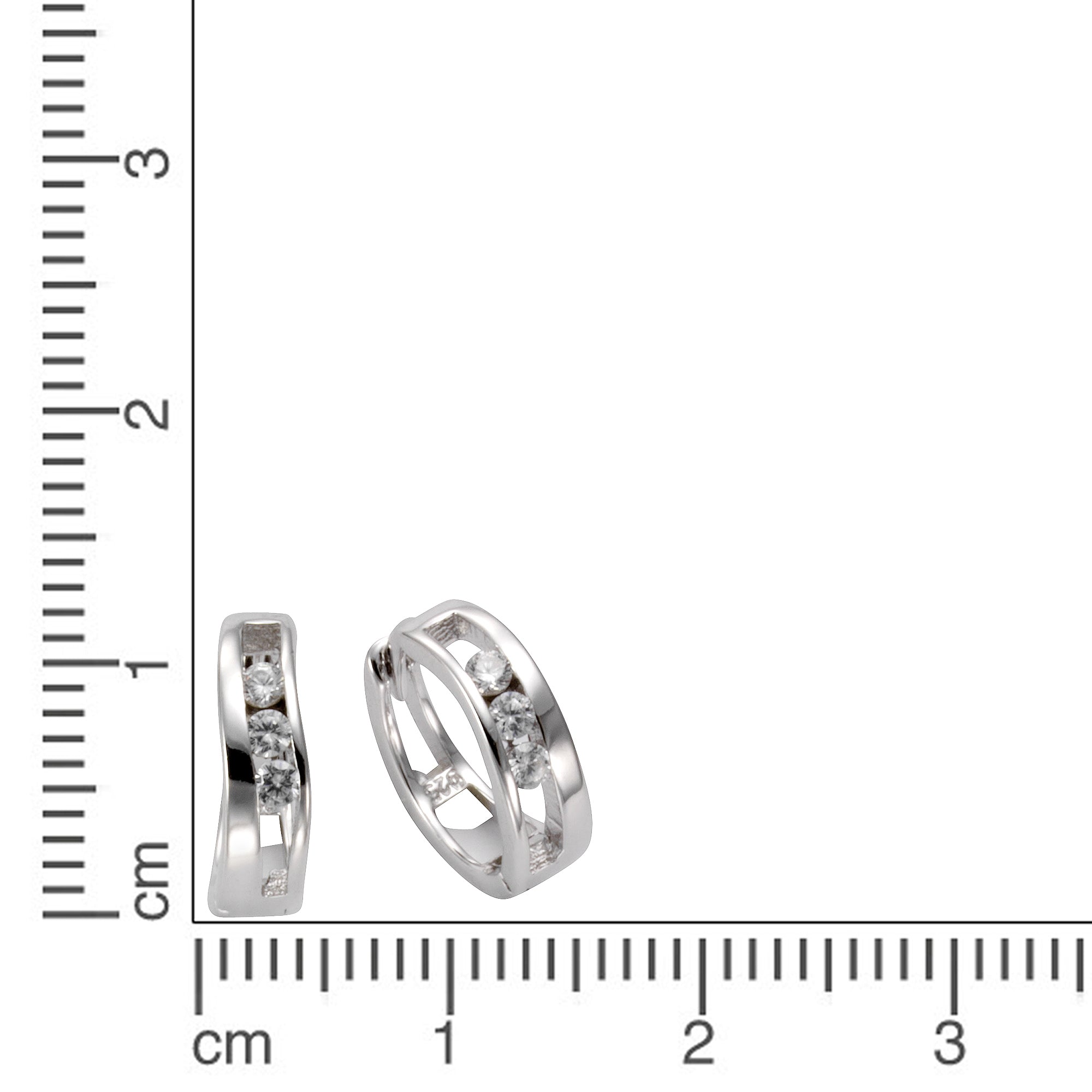 Klappcreolen 925 Silber Zirkonia
