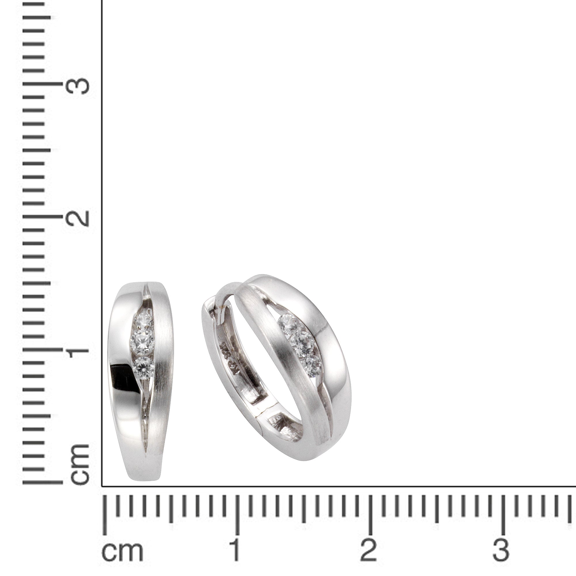 Klappcreolen 925 Silber Zirkonia