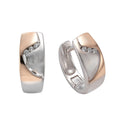 Klappcreolen 925 Silber bicolor Zirkonia
