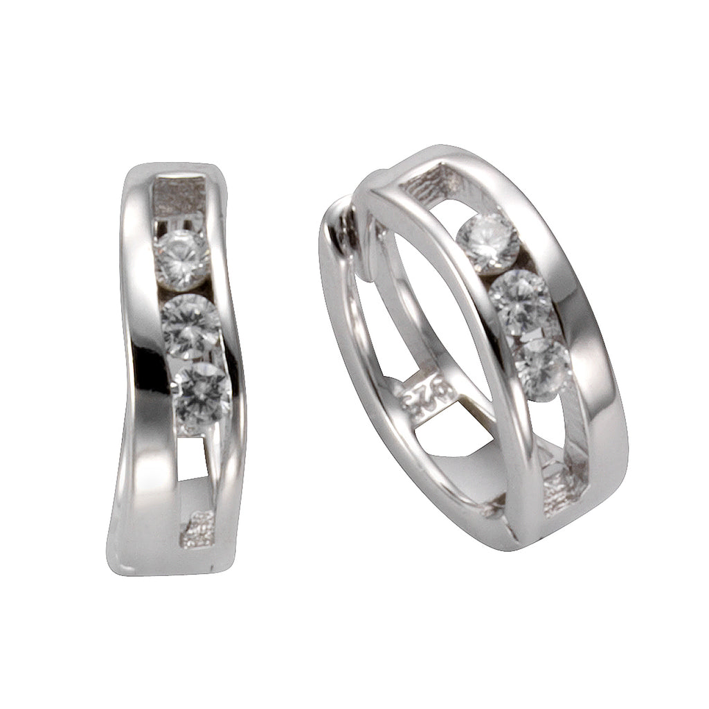 Klappcreolen 925 Silber Zirkonia