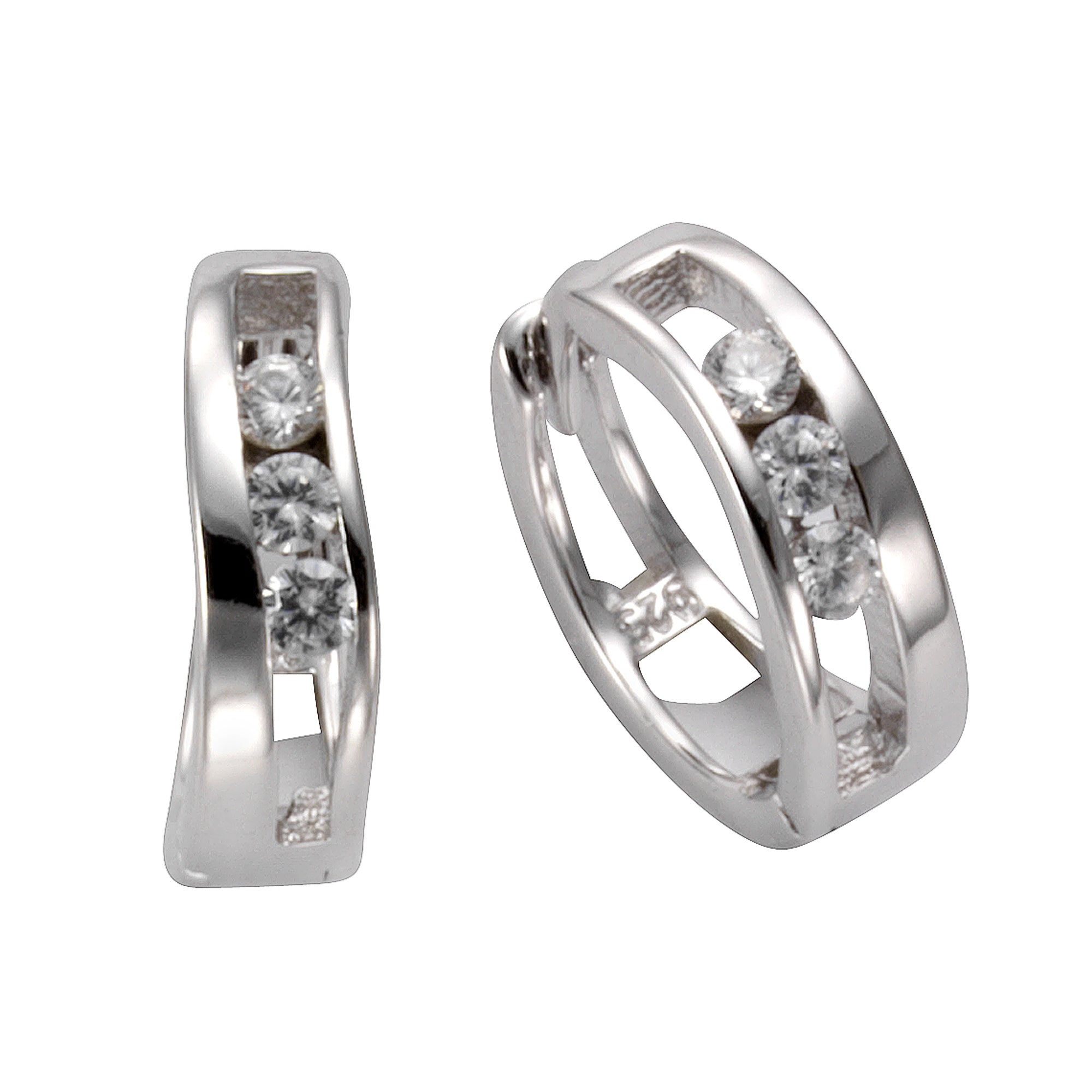 Klappcreolen 925 Silber Zirkonia