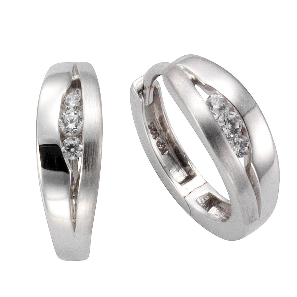 Klappcreolen 925 Silber Zirkonia