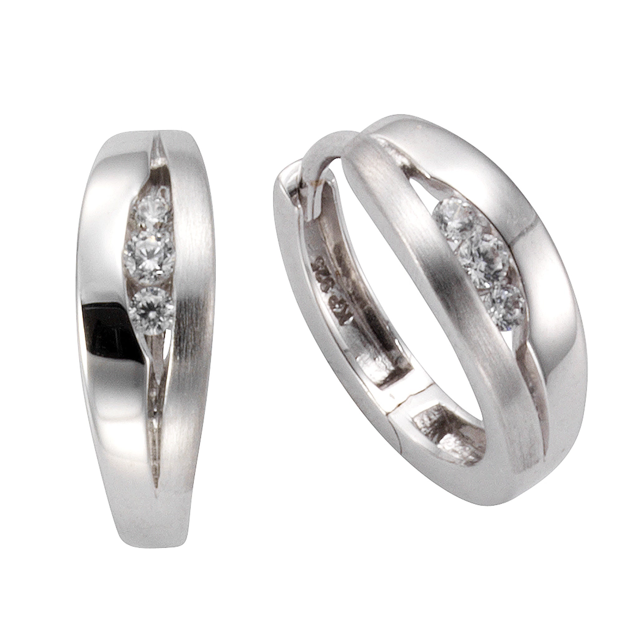 Klappcreolen 925 Silber Zirkonia