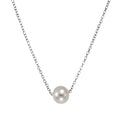 Collier 925 Silber rhodiniert Perle weiß