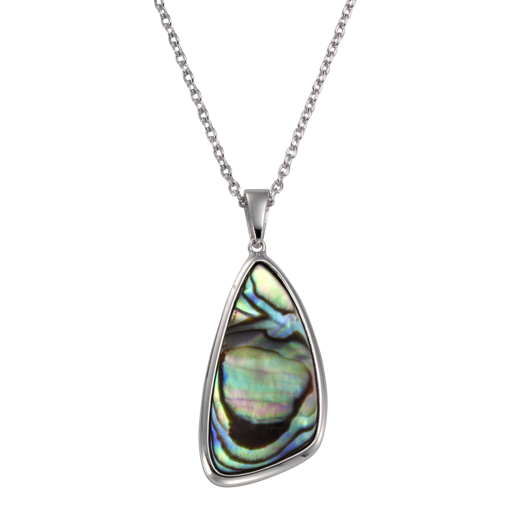 Anhänger mit Kette 925 Silber rhodiniert Abalone