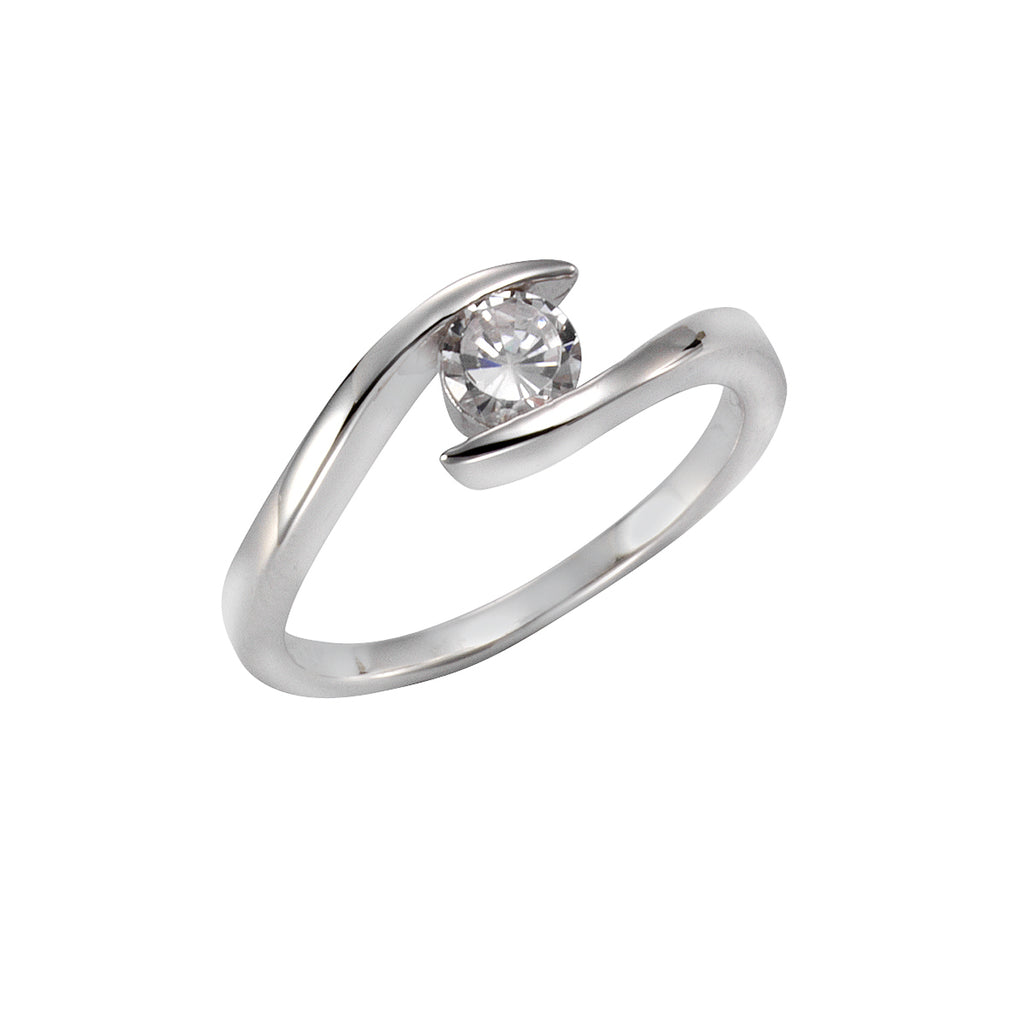 Ring 925 Silber rhodiniert Zirkonia weiß