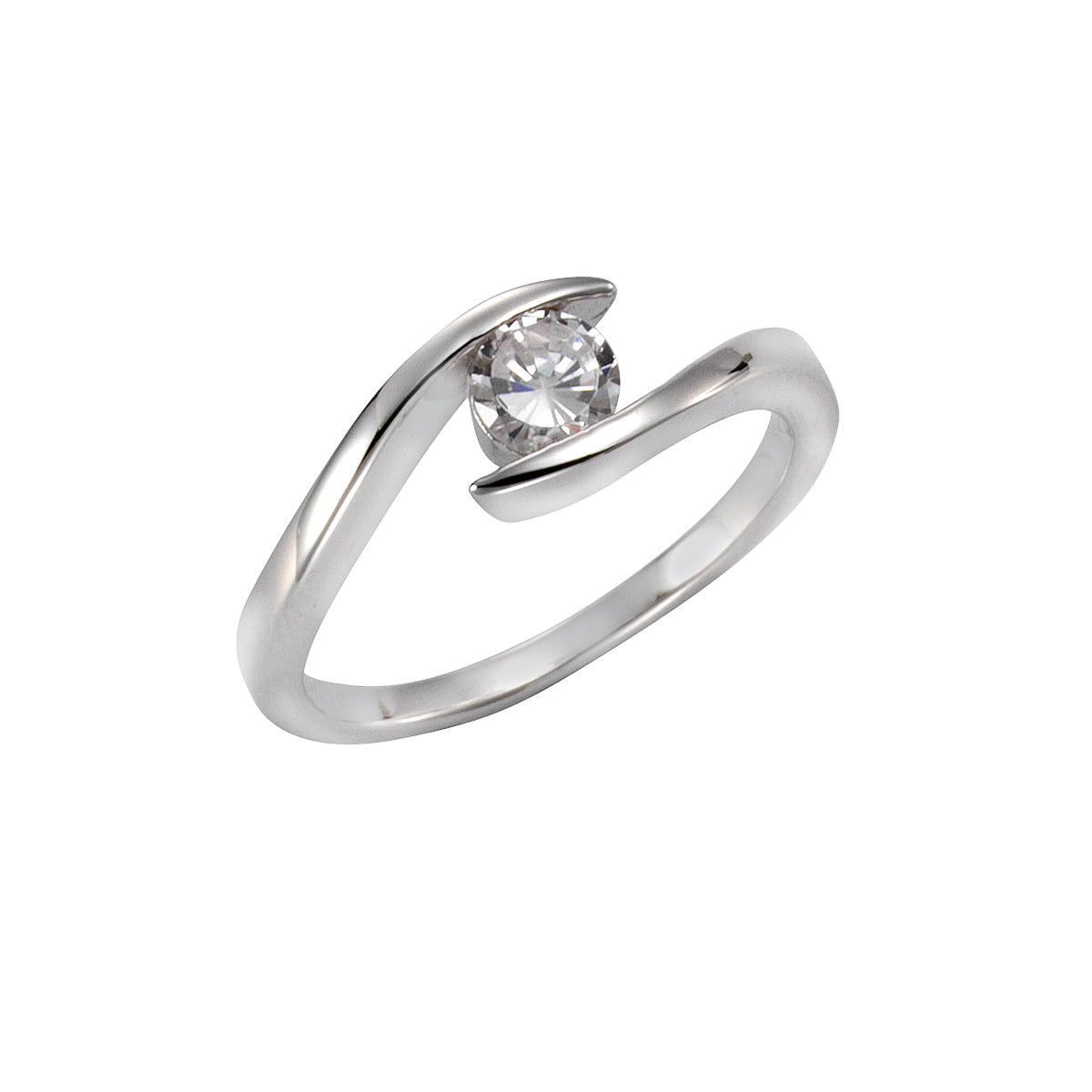 Ring 925 Silber rhodiniert Zirkonia weiß