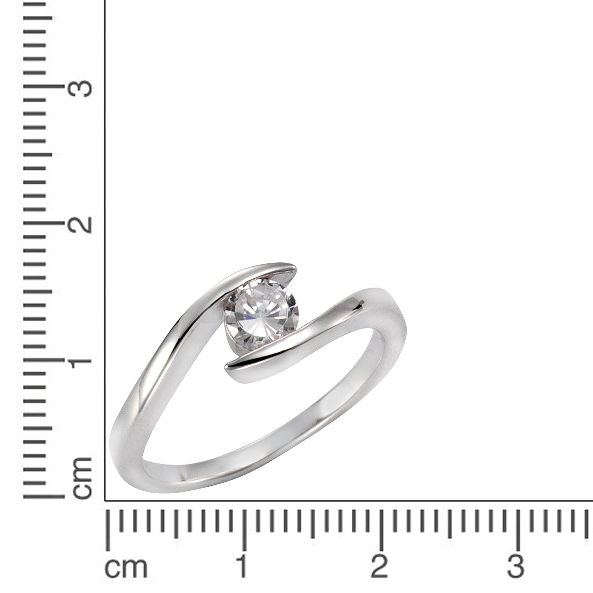Ring 925 Silber rhodiniert Zirkonia weiß