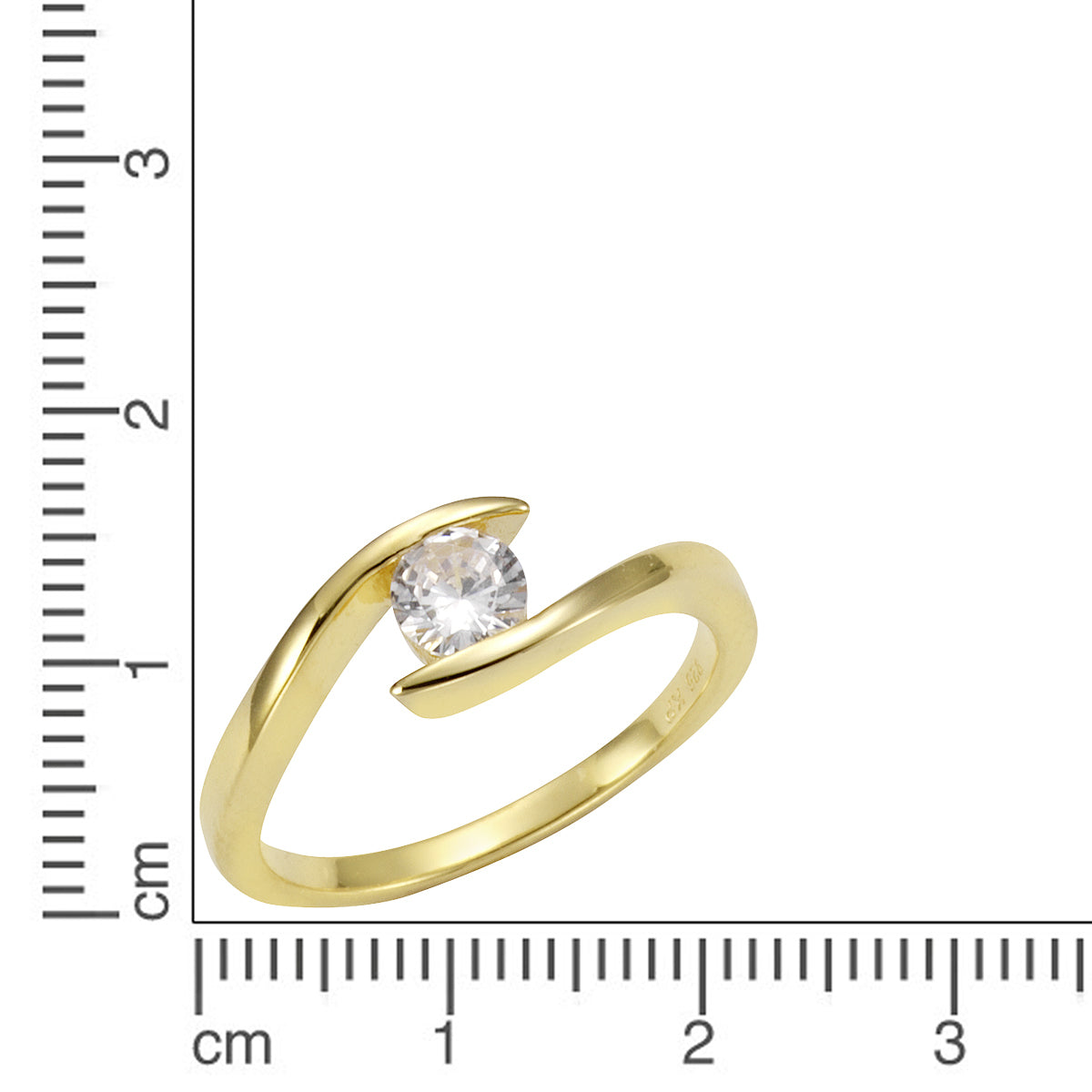 Ring 925 Silber vergoldet Zirkonia weiß