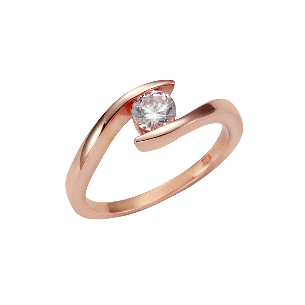 Ring 925 Silber rosé vergoldet Zirkonia