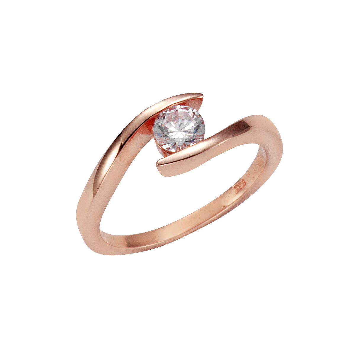Ring 925 Silber rosé vergoldet Zirkonia