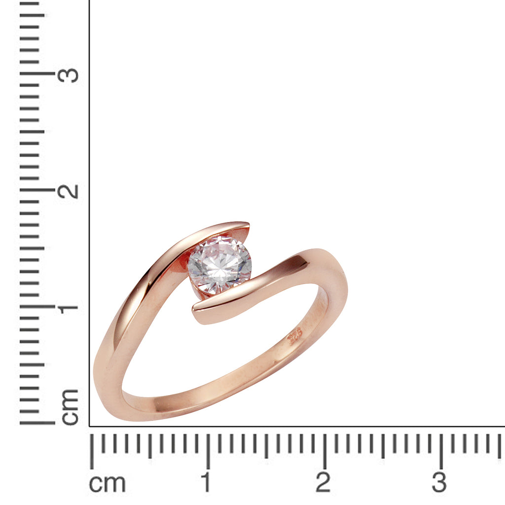 Ring 925 Silber rosé vergoldet Zirkonia