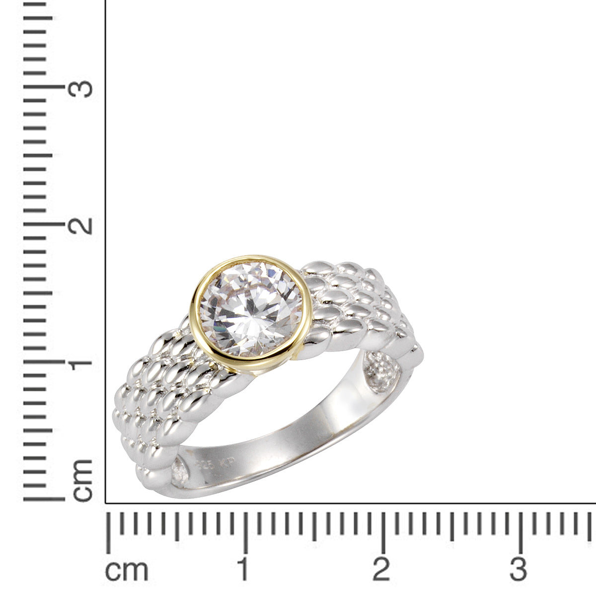 Ring 925 Silber zweifarbig Zirkonia weiß