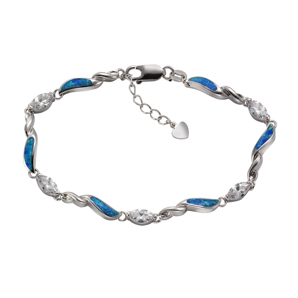 Armband 925/- Sterling Silber synth. Opal Zirkonia