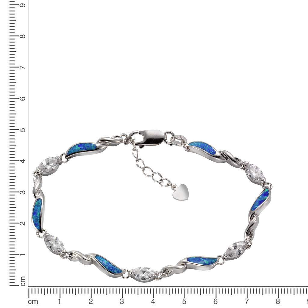 Armband 925/- Sterling Silber synth. Opal Zirkonia