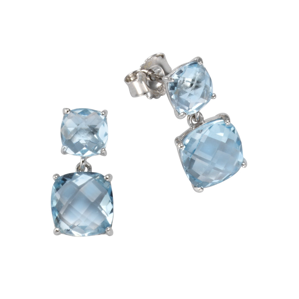 Ohrstecker 925/- Sterling Silber Blautopas