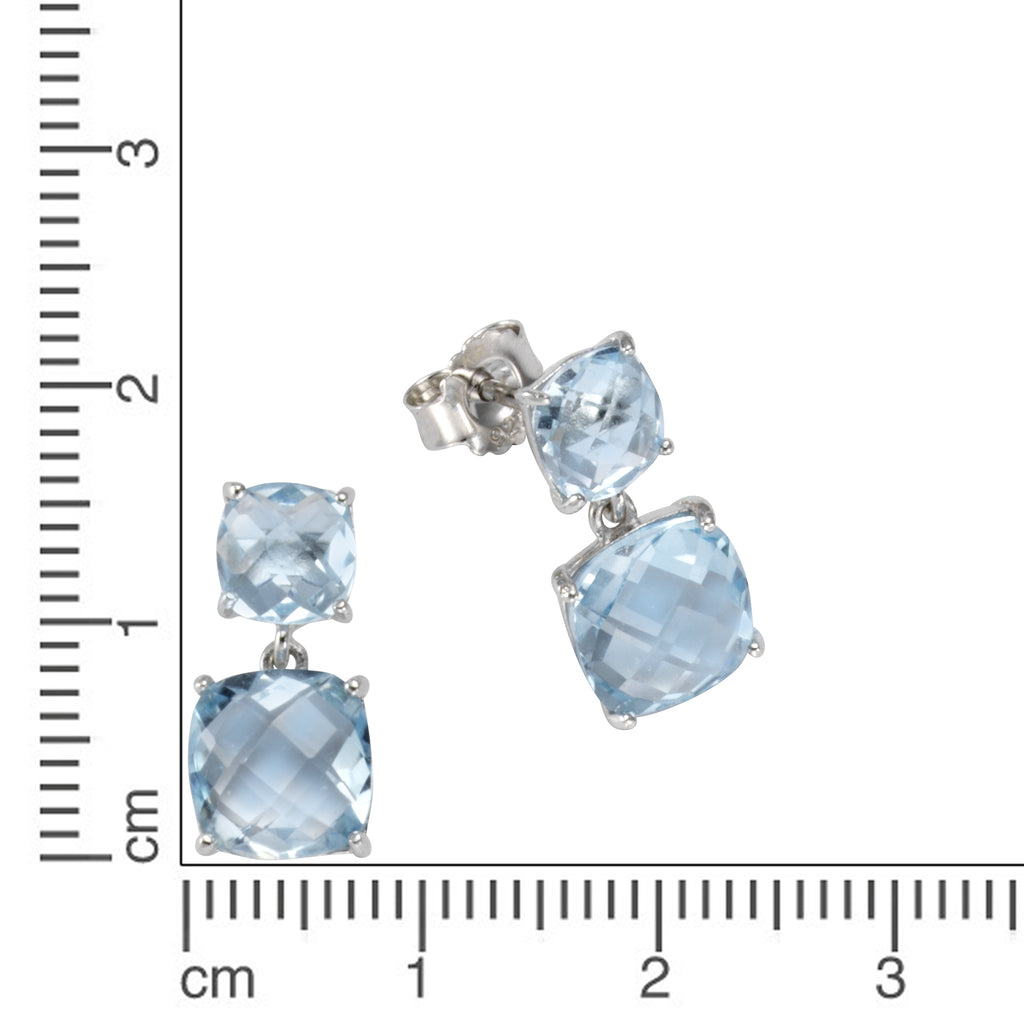 Ohrstecker 925/- Sterling Silber Blautopas